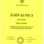 Zahvalnica Općini Medulin